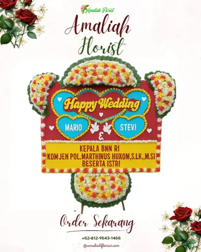 Karangan Papan Bunga Pernikahan di Kepanjen Malang